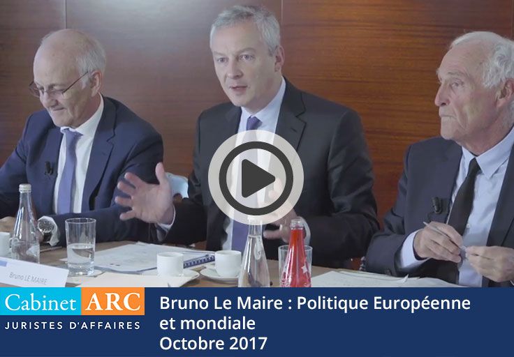 Préconisations en matière de politique européenne et mondiale pour la relance économique par Bruno Le Maire